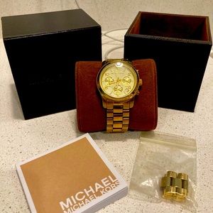 Michael Kors Mini Bradshaw Gold Plated Watch for women